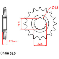 RK Front Sprocket - Steel  14T 520P