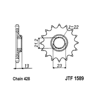 RK Front Sprocket - Steel  15T 428P