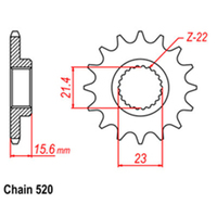 RK Front Sprocket - Steel  14T 520P