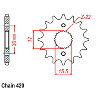 RK Front Sprocket - Steel  14T 420P