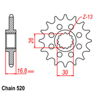 RK Front Sprocket - Steel  15T 520P