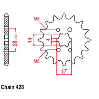 RK Front Sprocket - Steel  14T 428P