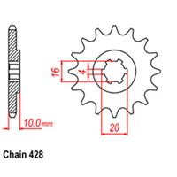 RK Front Sprocket - Steel  14T 428P Product thumb image 1