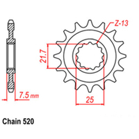 RK Front Sprocket - Steel  14T 520P