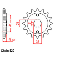 RK Front Sprocket - Steel  14T 520P