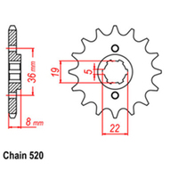 RK Front Sprocket - Steel  14T 520P