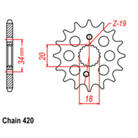 RK Front Sprocket - Steel  14T 420P