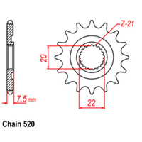 RK Front Sprocket - Steel  12T 520P