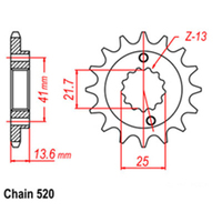 RK Front Sprocket - Steel  14T 520P