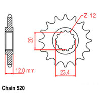 RK Front Sprocket - Steel 12T 520P 