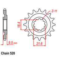 RK Front Sprocket - Steel  14T 520P