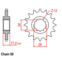 RK Front Sprocket - Steel  15T 530P