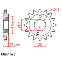 RK Front Sprocket - Steel  15T 525P