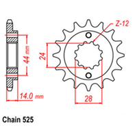 RK Front Sprocket - Steel  16T 525P Product thumb image 1