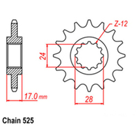 RK Front Sprocket - Steel  15T 525P Product thumb image 1