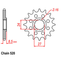 RK Front Sprocket - Steel  16T 520P