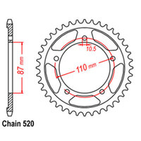 RK Rear Sprocket - Steel 47T 520P