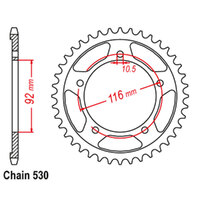 RK Rear Sprocket - Steel 42T #530