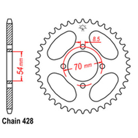 RK Rear Sprocket - Steel 40T 428P Product thumb image 1