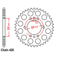 RK Rear Sprocket - Steel 45T 428P D/D