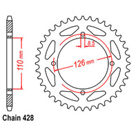 RK Rear Sprocket - Steel 47T 428P