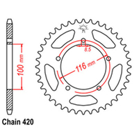 RK Rear Sprocket - Steel 44T 420P Product thumb image 1