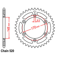 RK Rear Sprocket - Steel 42T 520P Product thumb image 1