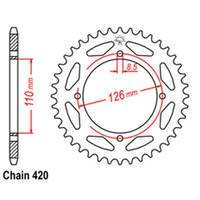 RK Rear Sprocket - Steel 43T 420P