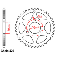 RK Rear Sprocket - Steel 47T 420P