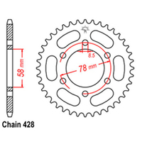 RK Rear Sprocket - Steel 37T 428P