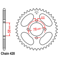 RK Rear Sprocket - Steel 43T 428P Product thumb image 1