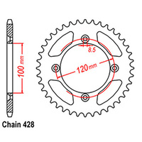 RK Rear Sprocket - Steel 46T 428P sku:32-209-46