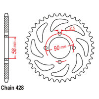 RK Rear Sprocket - Steel 45T #428 Product thumb image 1