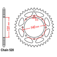 RK Rear Sprocket - Steel 42T 520P