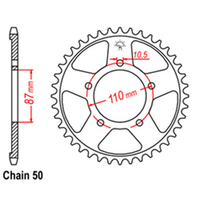 RK Rear Sprocket - Steel 45T 530P sku:32-27A-45