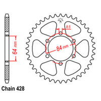 RK Rear Sprocket - Steel 47T 428P Product thumb image 1