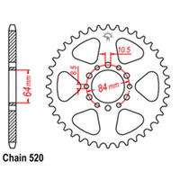 RK Rear Sprocket - Steel 47T 520P D/D