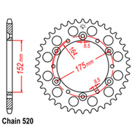 RK Rear Sprocket - Steel 42T 520P D/D