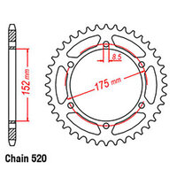 RK Rear Sprocket - Steel 44T 520P