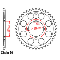 RK Rear Sprocket - Steel 40T 530P