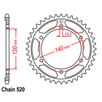 RK Rear Sprocket - Steel 44T 520P