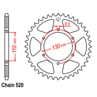 RK Rear Sprocket - Steel 45T 520P