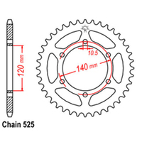 RK Rear Sprocket - Steel 38T 525P Product thumb image 1