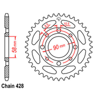 RK Rear Sprocket - Steel 34T 428P Grom