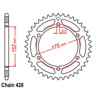 RK Rear Sprocket - Steel 55T 428P