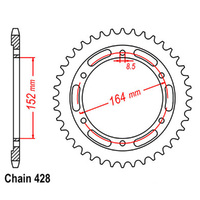 RK Rear Sprocket - Steel 56T 428P Product thumb image 1