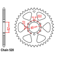 RK Rear Sprocket - Steel 43T 520P D/D sku:32-3Y1-43