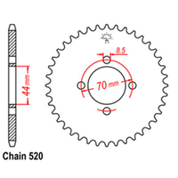 RK Rear Sprocket - Steel 22T 520P