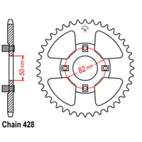 RK Rear Sprocket - Steel 42T 428P