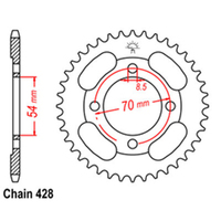 RK Rear Sprocket - Steel 45T 428P Product thumb image 1